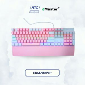 BÀN PHÍM CƠ EMASTER EKM700WP TRẮNG HỒNG