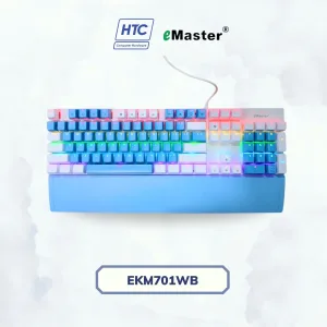 BÀN PHÍM CƠ EMASTER EKM701WB TRẮNG XANH
